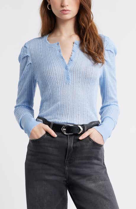 Treasure & Bond Pointelle Henley Sweater