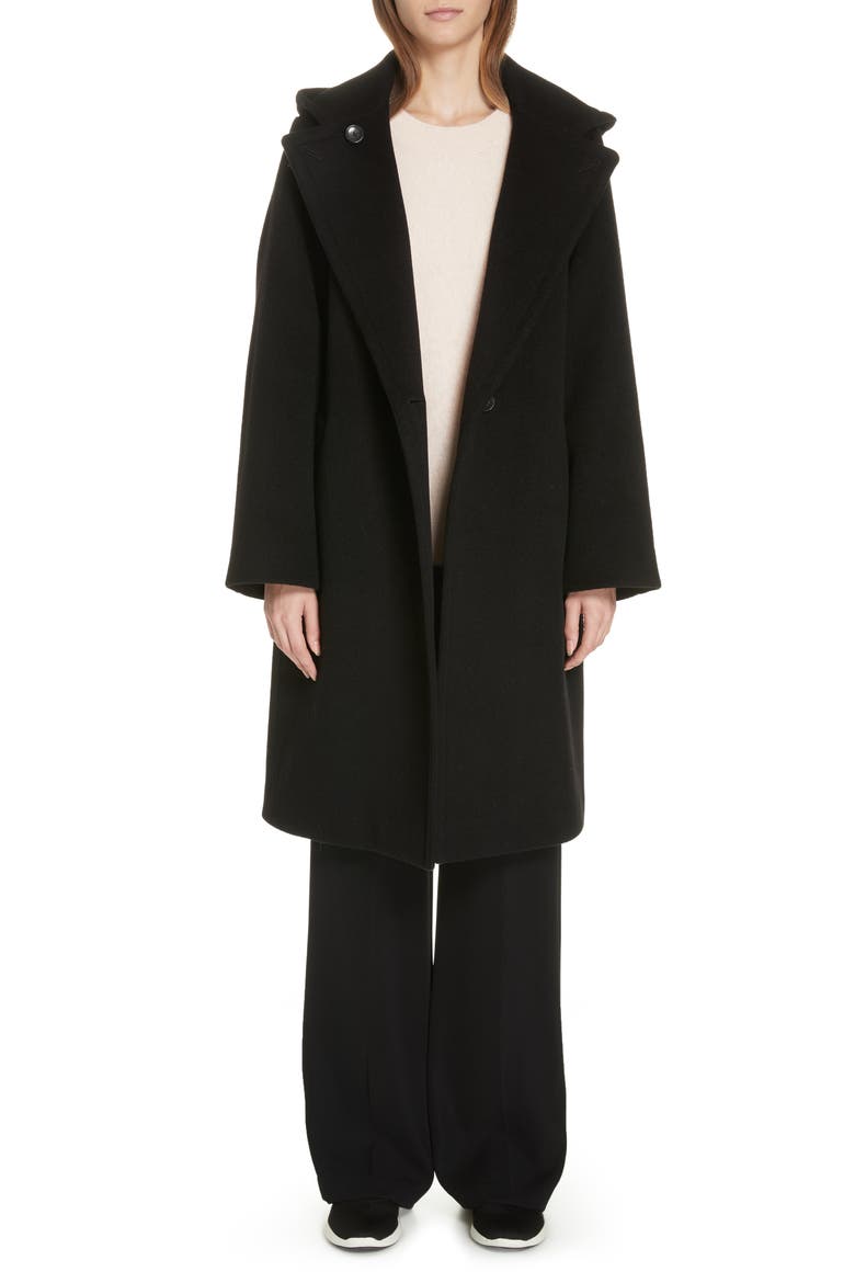 Hooded Coat, Main, color, BLACK