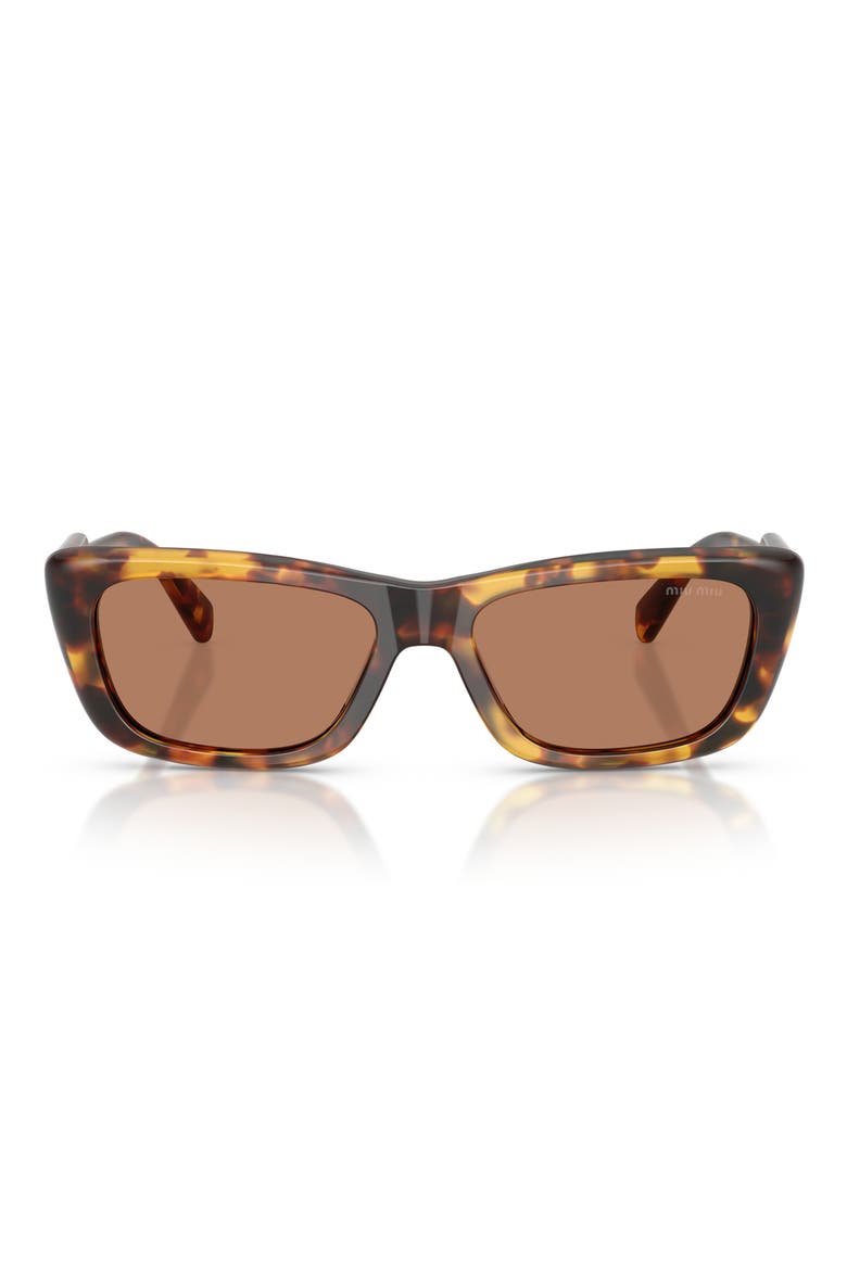56mm Rectangular Sunglasses, Main, color, HONEY HAVANA / SOLID BROWN