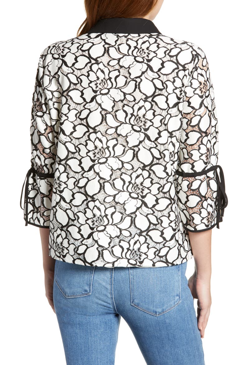 Lace Shirt, Alternate, color, WHITE/ BLACK