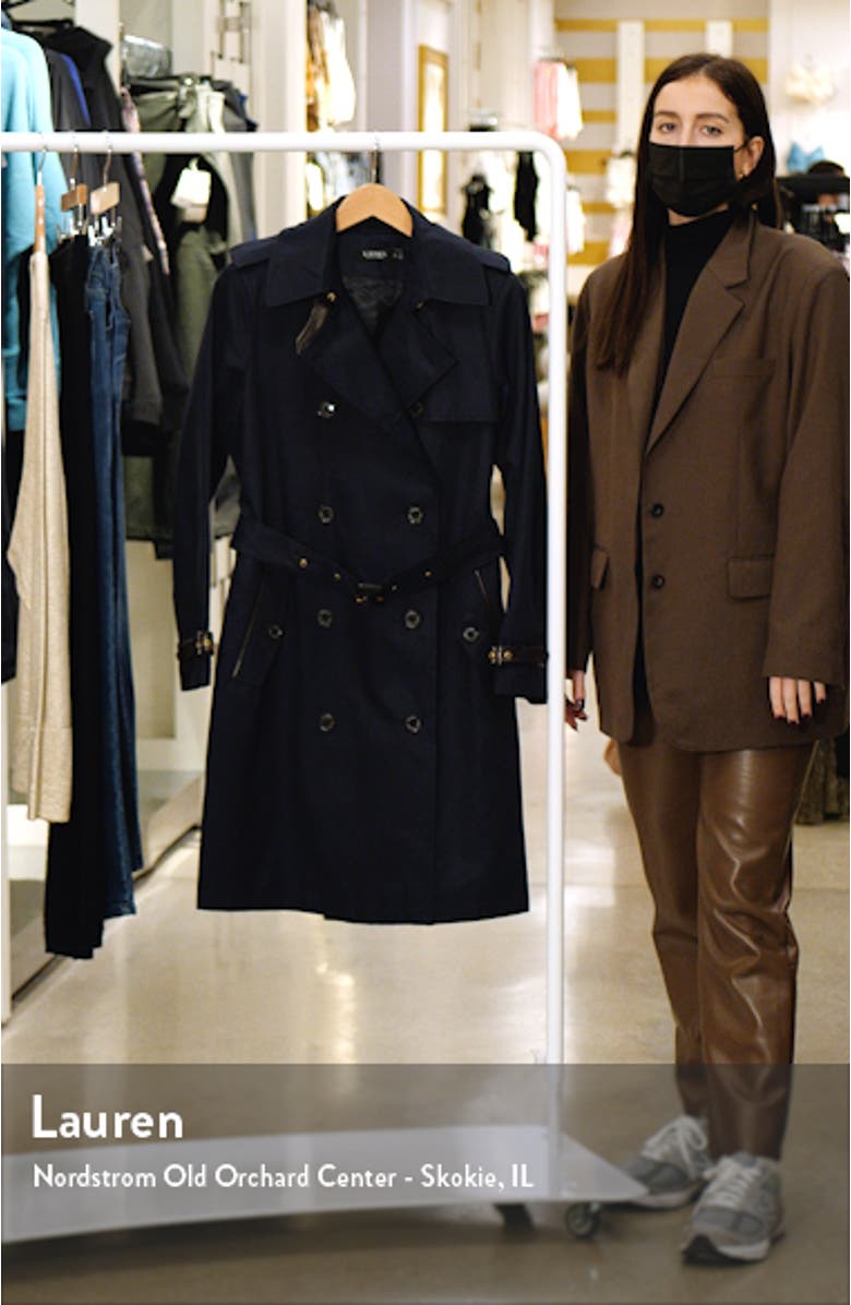 Double Breasted Cotton Blend Trench Coat, sales video thumbnail