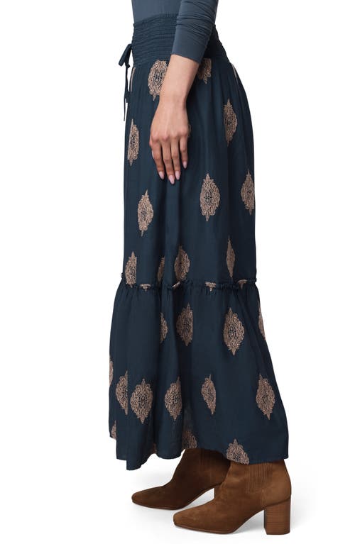 Splendid Vivian Print Smocked Maxi Skirt In Green