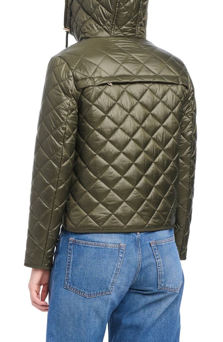 Kate Spade New York hooded quilted packable jacket, Alternate, color, New Dark Olive
