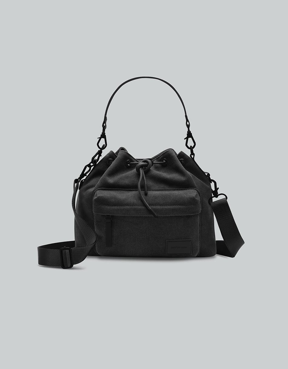Gaston Luga Spläsh Bucket Crossbody, Main, color, Weave Black