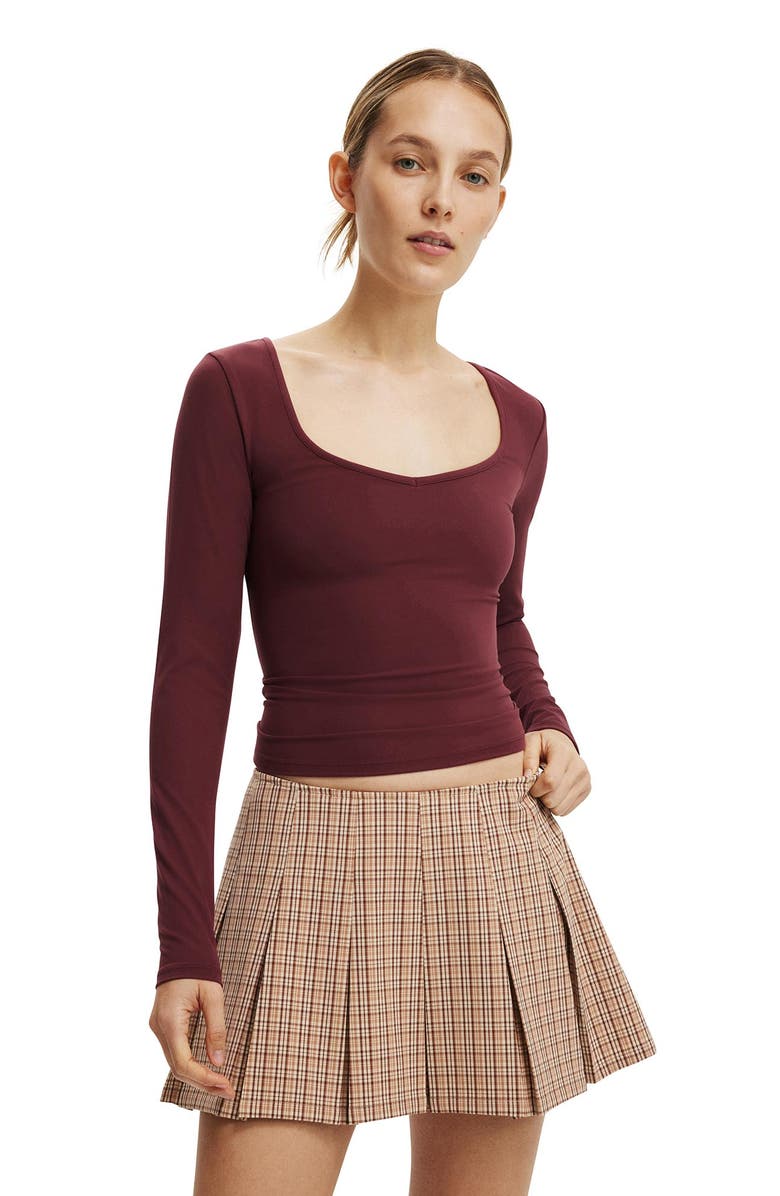 Cotton On Women's Mae Pleated Mini Skirt, Alternate, color, Brown Check