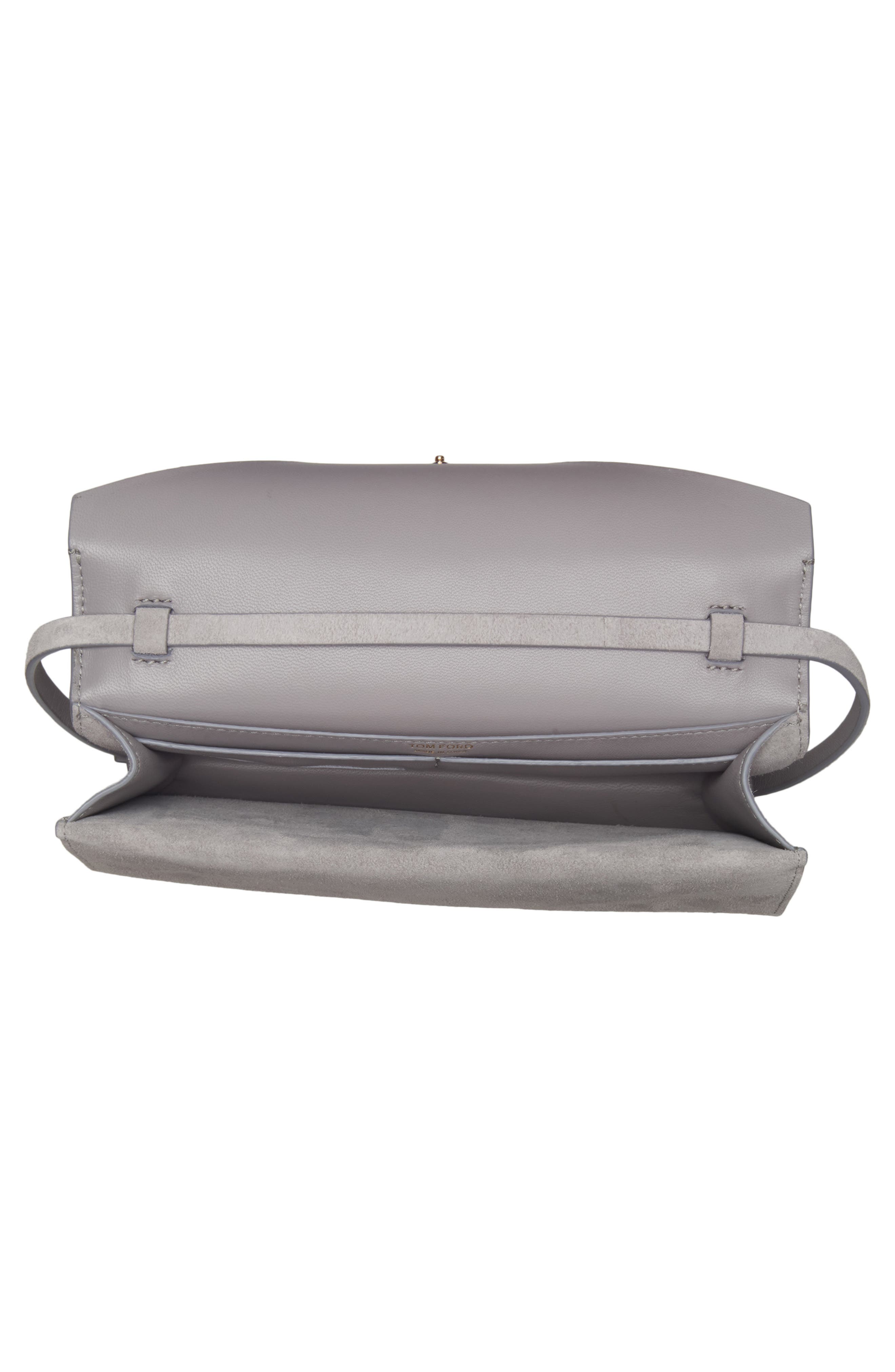 TOM FORD Mini Aube Suede Shoulder Bag, Alternate, color, Cloudburst