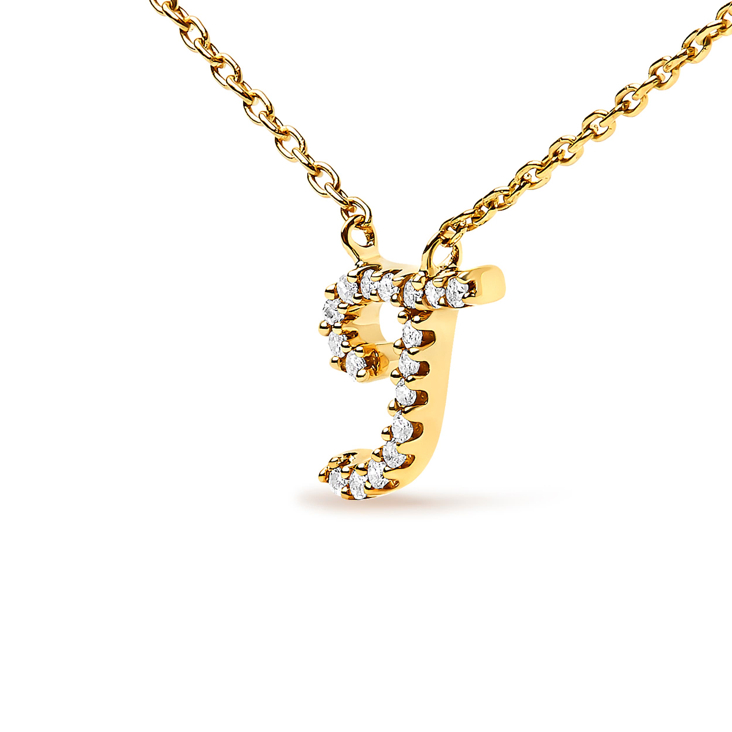 Haus of Brilliance 10K Gold Diamond Accent A-Z Initial Script Style ...