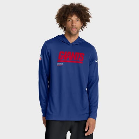 Men's Nike Royal New York Giants Sideline Pure Fury Performance Long Sleeve Hoodie T-Shirt