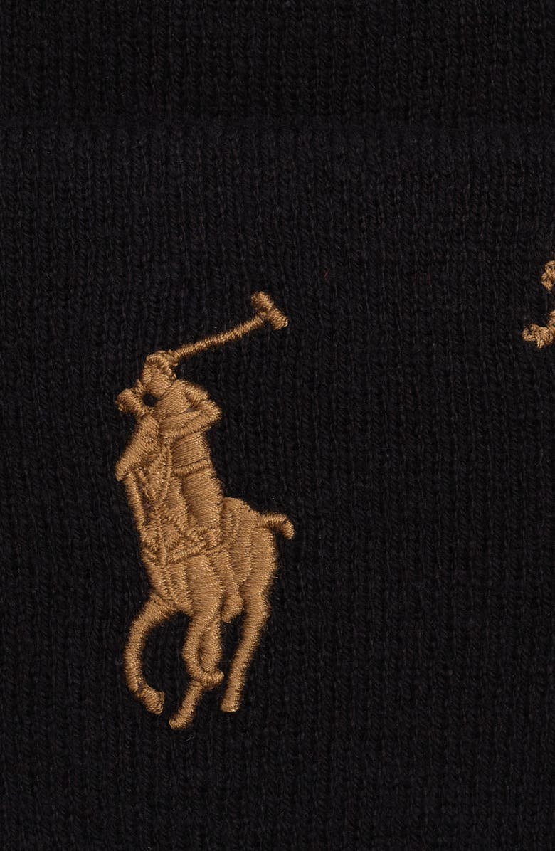 Polo Ralph Lauren Scripted Pony Beanie, Alternate, color, Polo Black