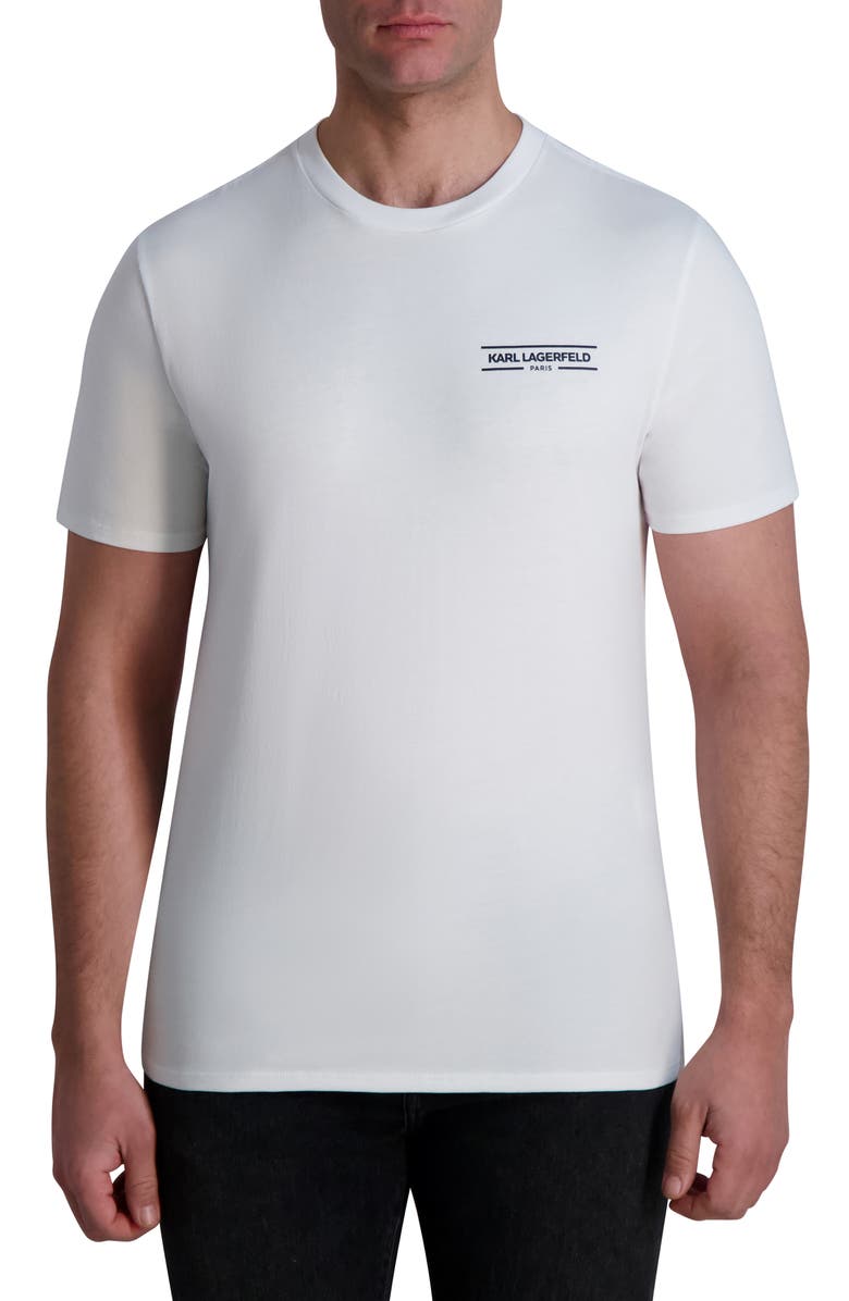 KARL LAGERFELD PARIS Core Logo Cotton Graphic T-Shirt, Main, color, White