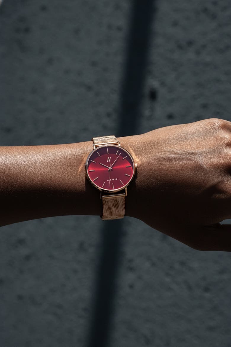 Advance XO Quartz Watch, 36MM, Alternate, color, Brilliant Rose Gold/Rich Red