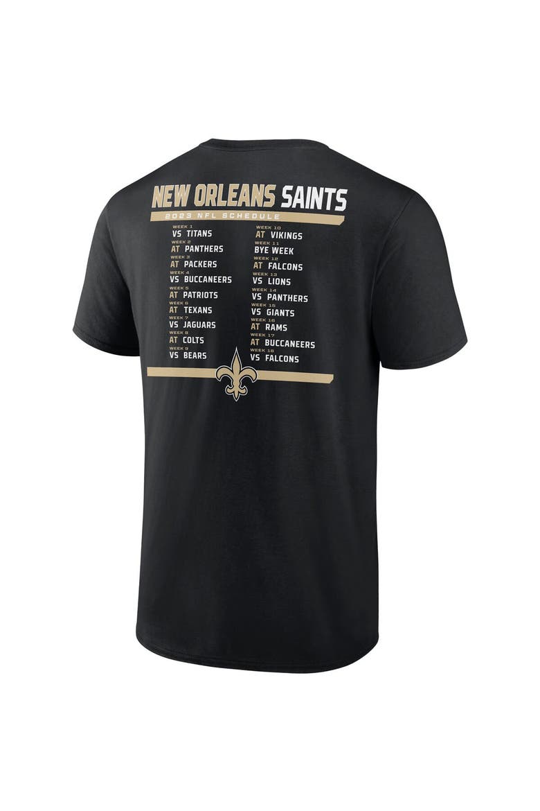Men's Fanatics Branded Black/White New Orleans Saints Two-Pack 2023 Schedule T-Shirt Combo Set, Alternate, color, Black