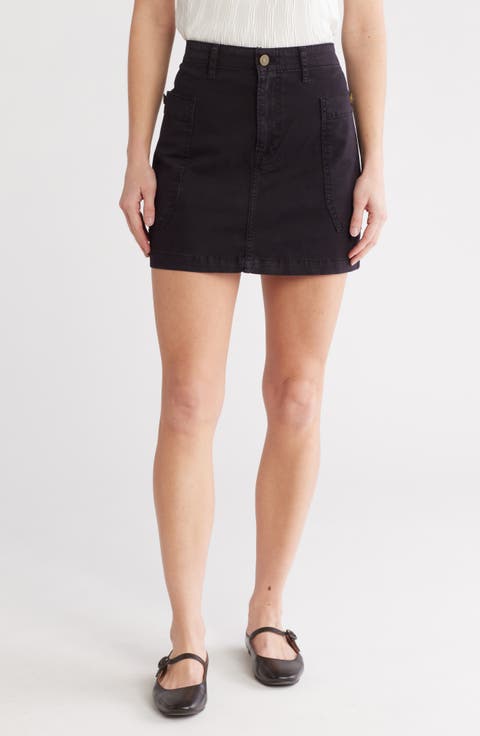 Utility Stretch Cotton Miniskirt