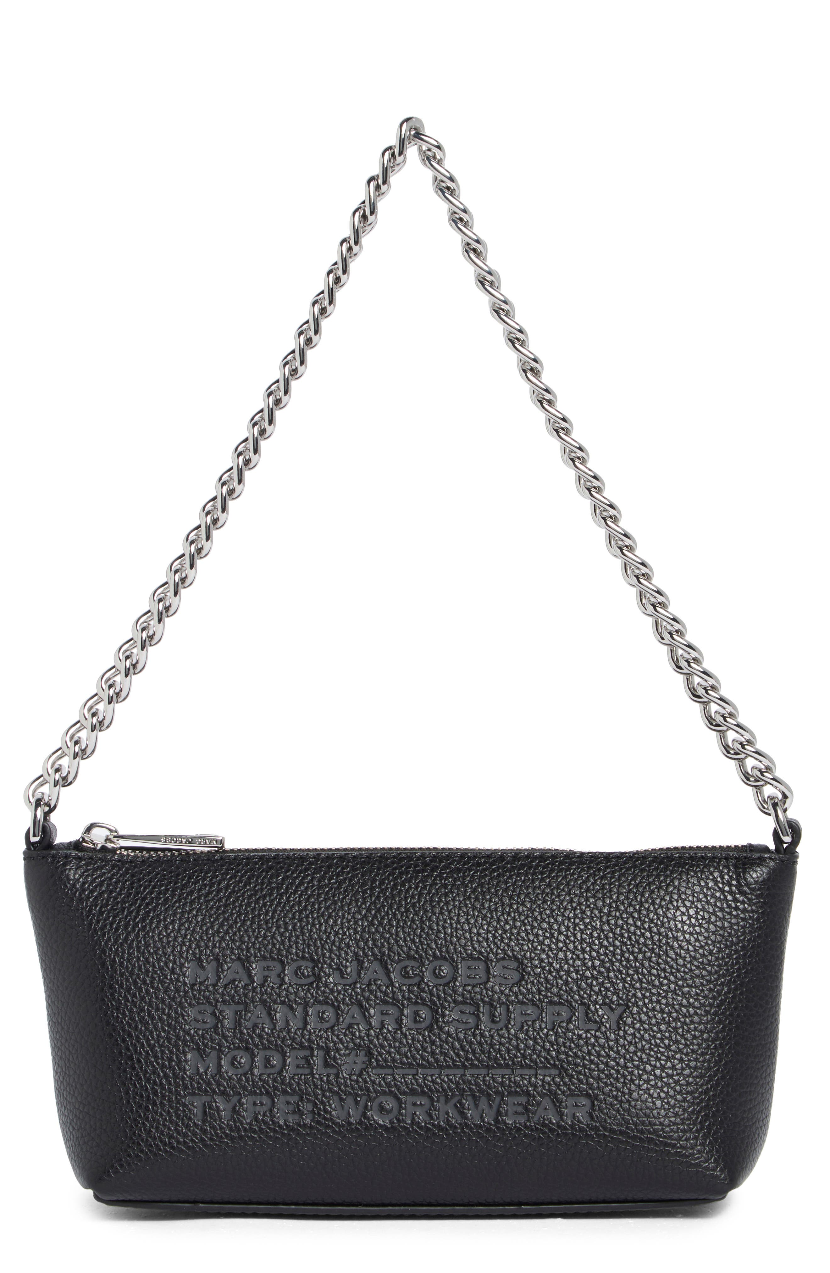 Marc Jacobs Standard Supply Leather Shoulder Bag, Main, color, Black