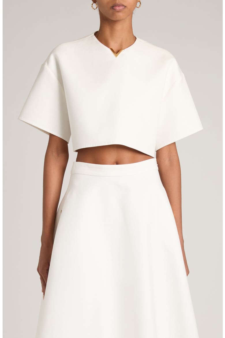 V-Detail Crop Top, Main, color, BIANCO