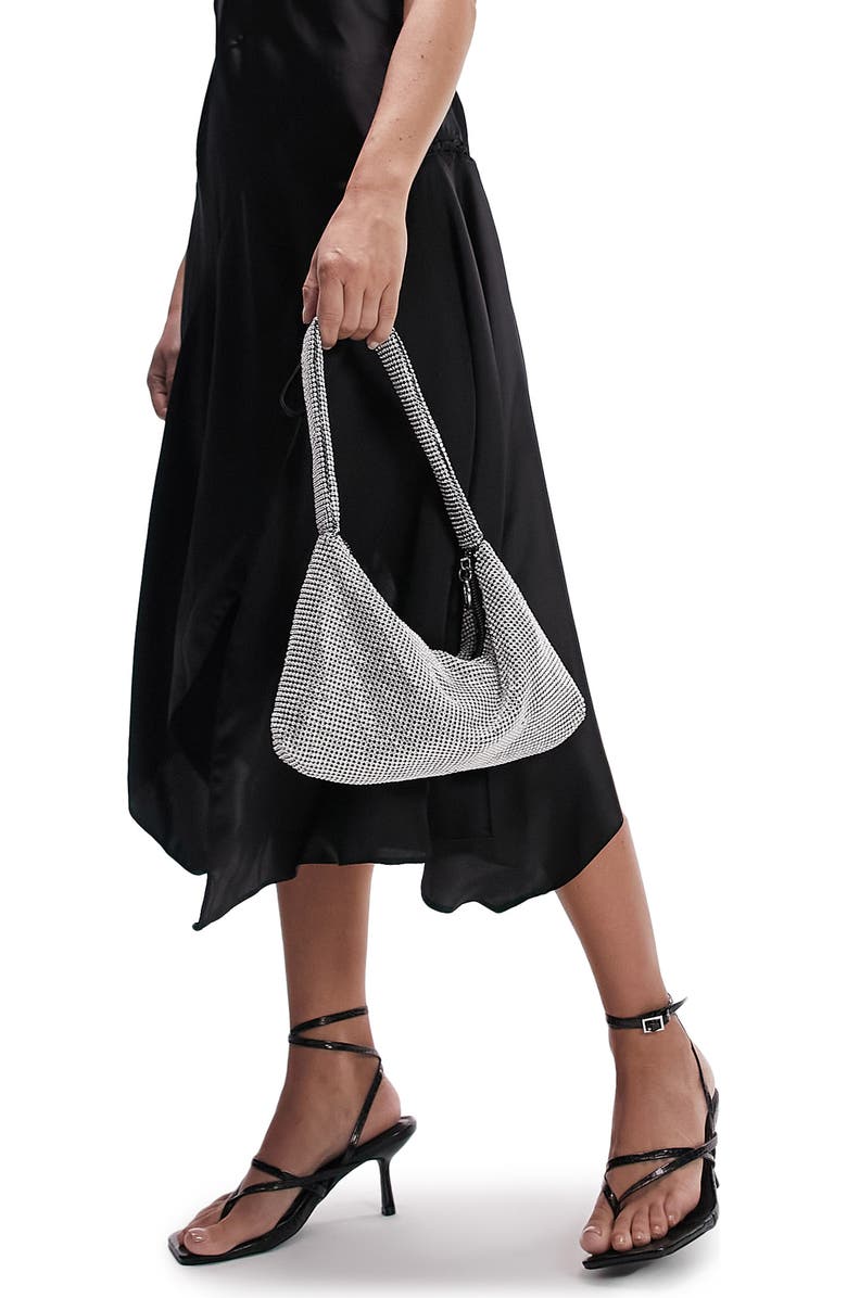 Topshop Sindy Diamante Shoulder Bag, Main, color,