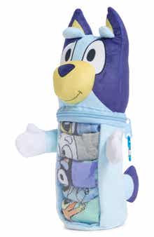 BERKSHIRE FASHIONS Kids' 5-Pack Bluey Quarter Socks with Reusable Pouch