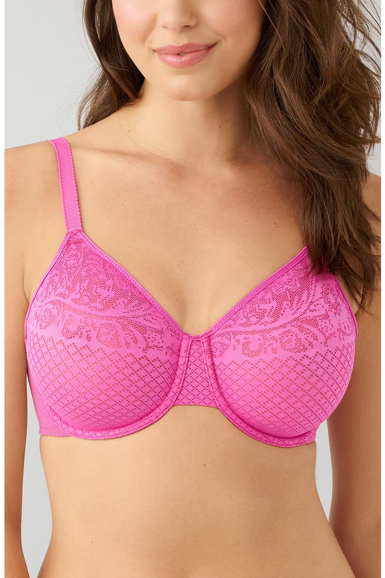 Visual Effects Underwire Minimizer Bra, Main, color, WILD AZALE