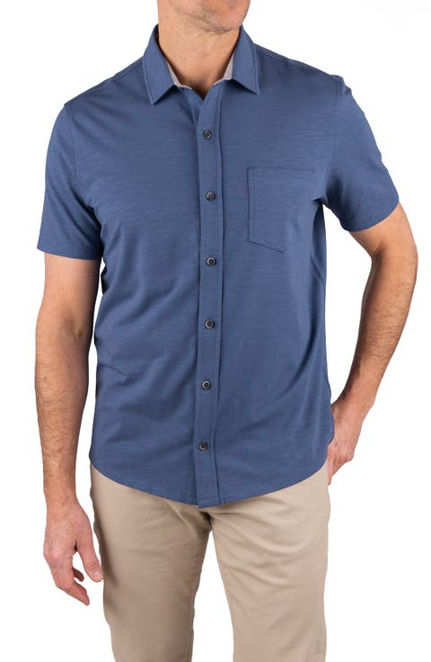 Slub Jersey Button-Up Shirt