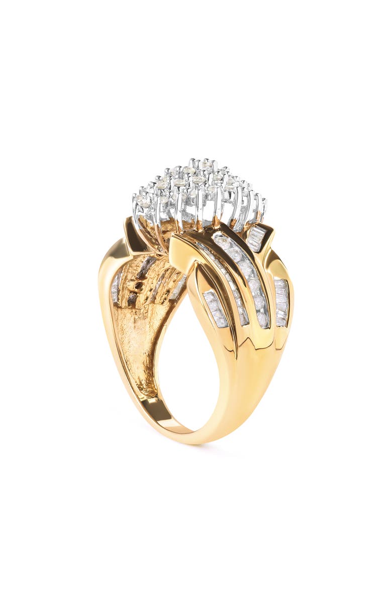 Haus of Brilliance 10K Yellow Gold 1 Cttw Diamond Pear Shaped Cluster Cocktail Ring, Alternate, color, Yellow