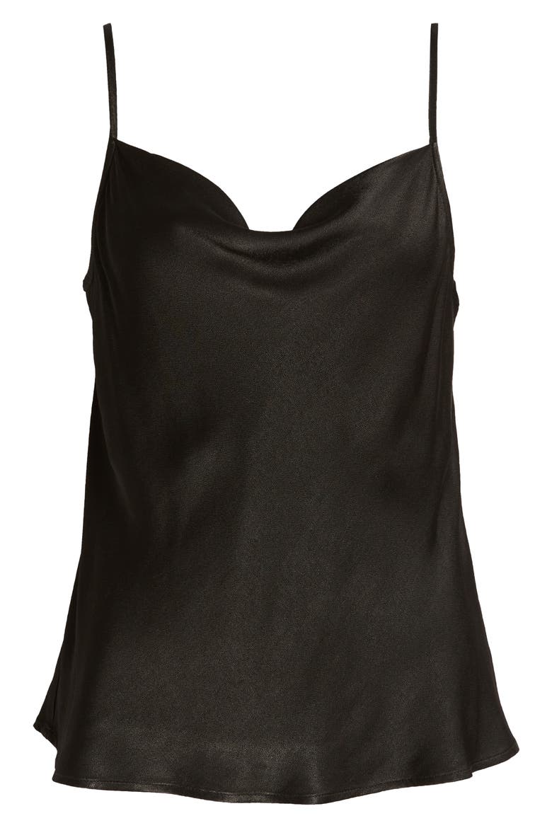 Cowl Neck Camisole, Alternate, color, BLACK