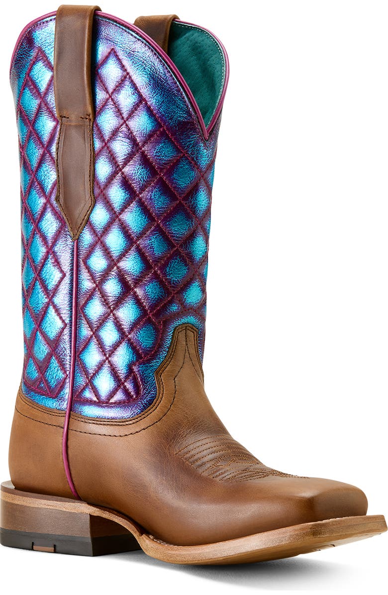 Ariat Frontier Wittman Diamond Quilt Leather Boot, Main, color, Brown