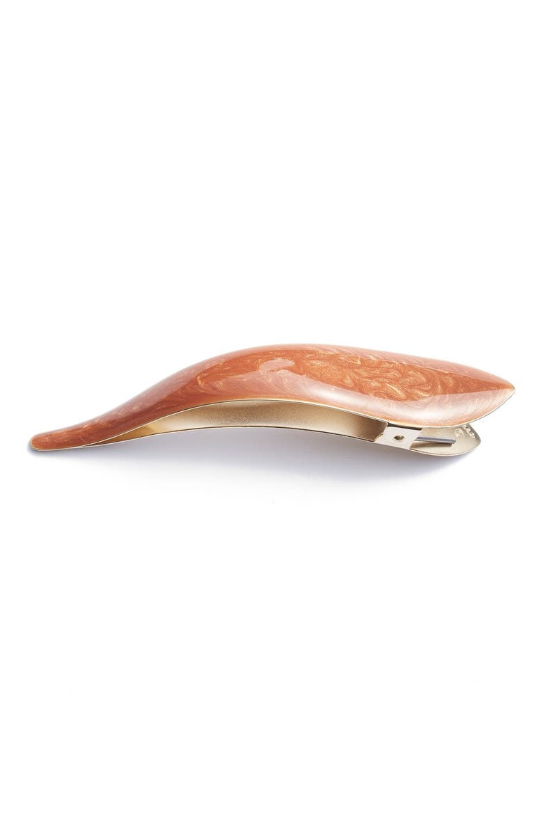 Maximas Silky Hair Clip, Main, color, PEARLIZED CARAMEL/ GOLD