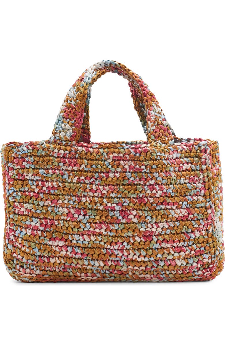 Valentino Garavani Medium Viva Superstar Raffia Crochet Tote, Alternate, color, Brown Multi
