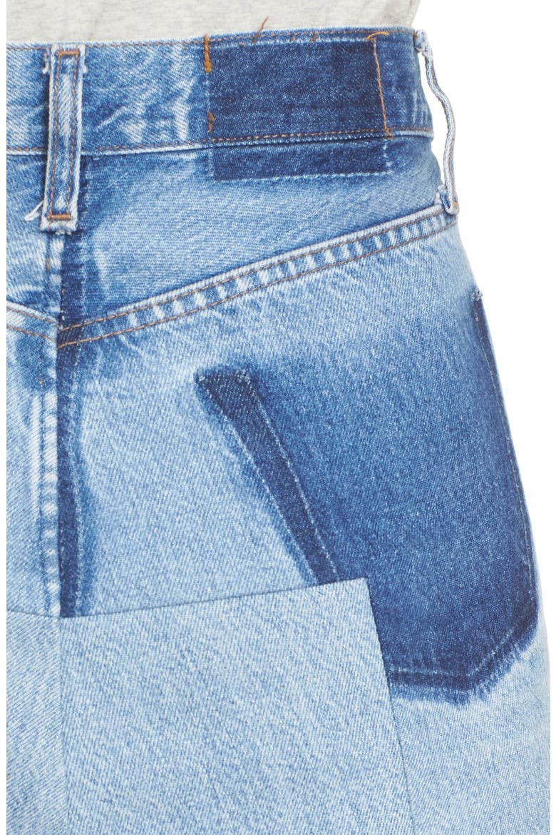 Denim Mini Skirt, Alternate, color, BLUE