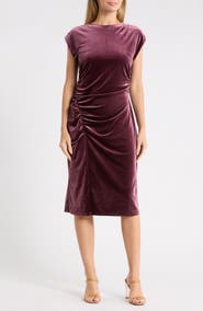 NORDSTROM RACK Ruched Velvet Sheath Dress