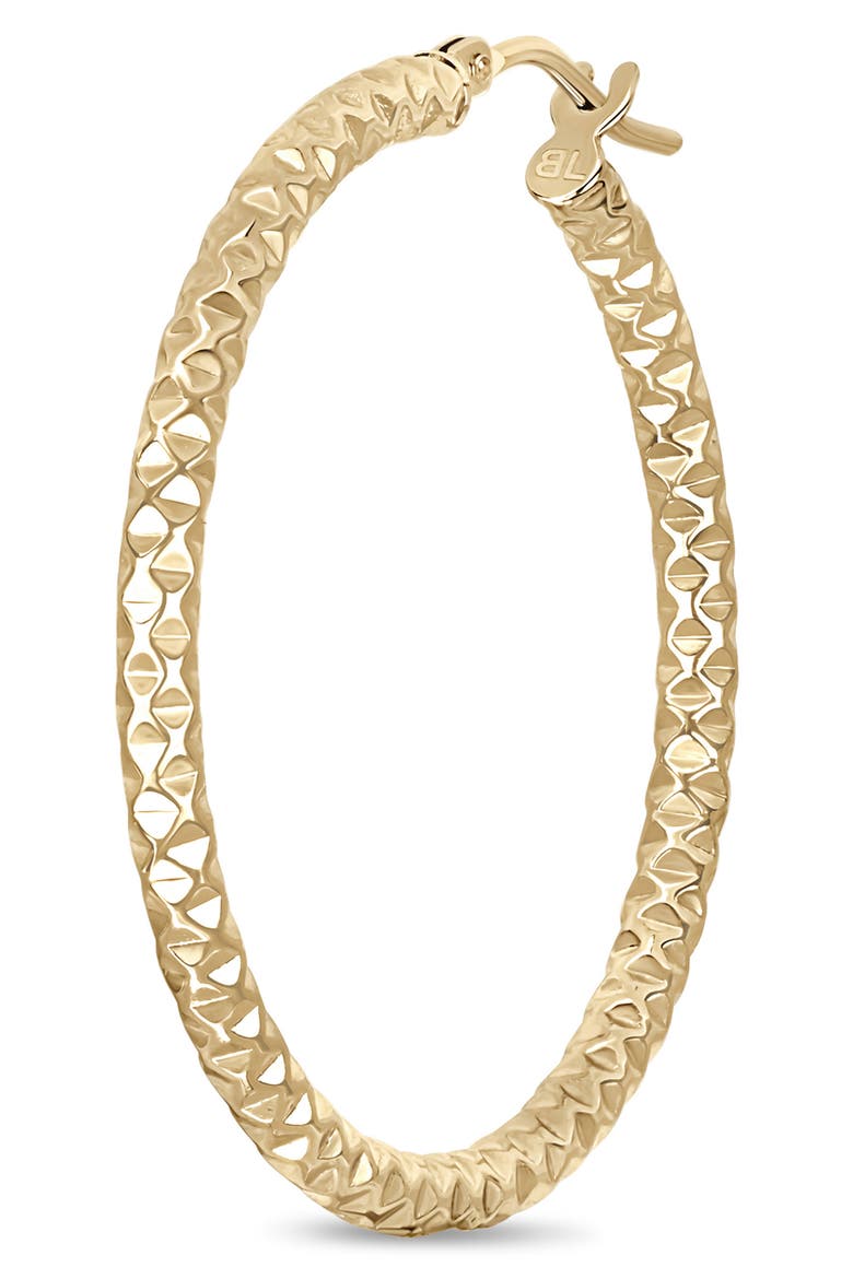 14K Gold Textured Hoop Earrings, Alternate, color, YELLOW