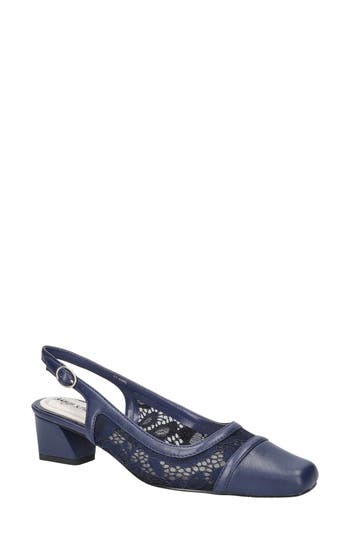 Easy Street Fortune Square Toe Slingback Pump In Blue