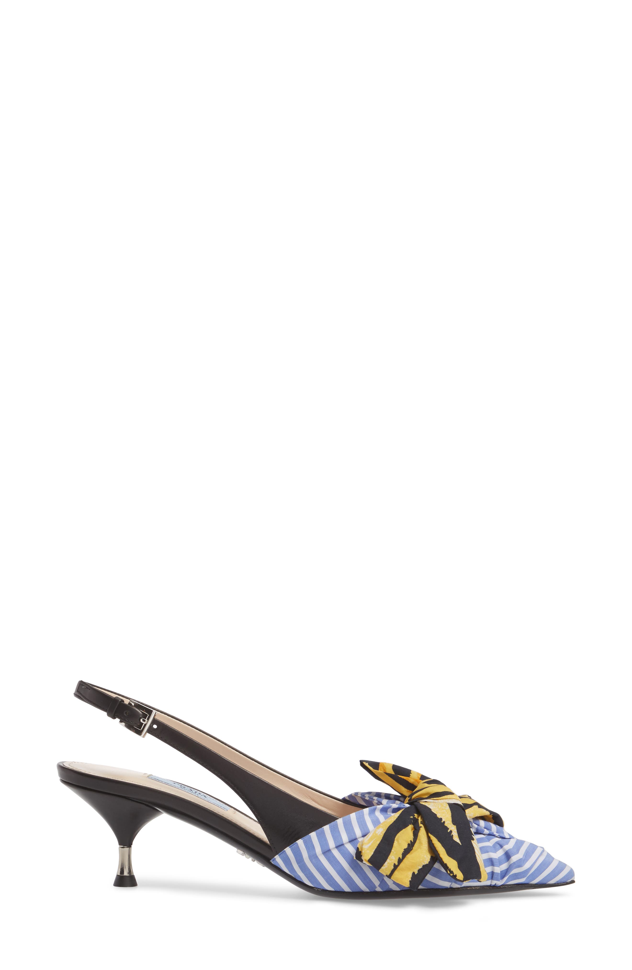 Prada Bow Pointy Toe Pump, Alternate, color, 