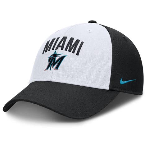 Men's Nike White/Black Miami Marlins Club Performance Adjustable Hat