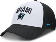 Nike Men's Nike White/Black Miami Marlins Club Performance Adjustable Hat