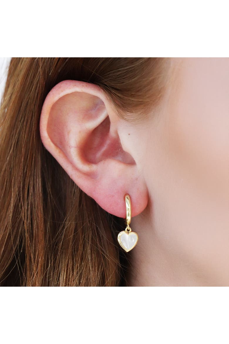 Mini Mother of Pearl Heart Dangle Earrings, Alternate, color, Mother Of Pearl