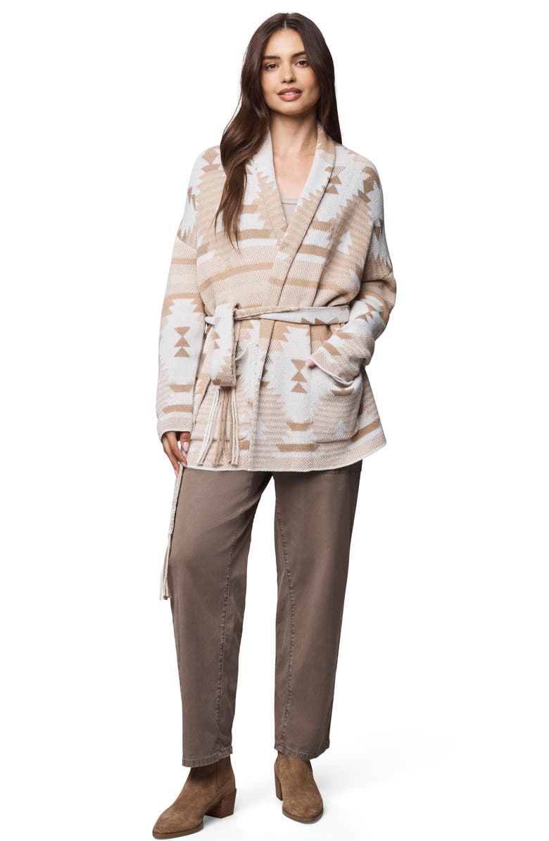 Splendid Cierra Cardigan, Alternate, color, Aztec Burnt Orange