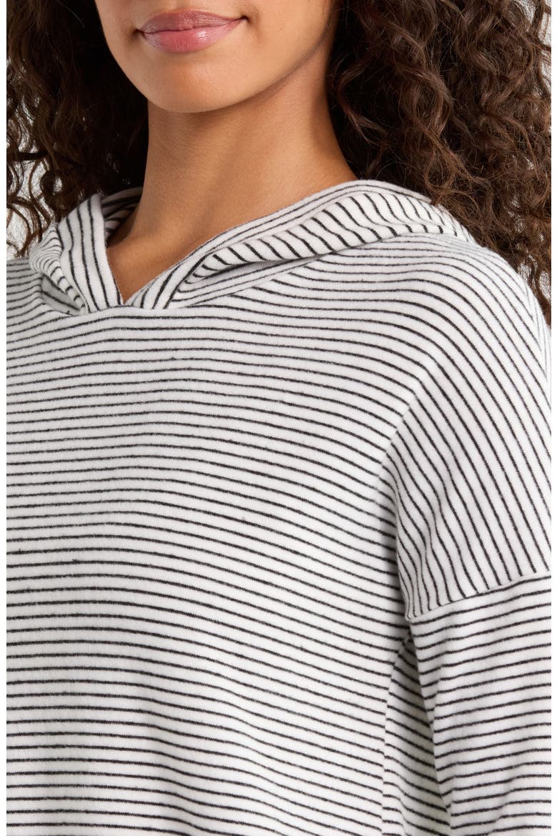 Tiegan Stripe Hoodie, Alternate, color, WHITE/BLACK