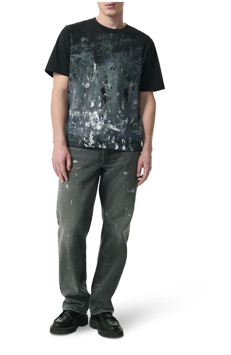 rag & bone Fit 4 Authentic Paint Splatter Rigid Straight Leg Jeans, Alternate, color, Painted Charcoal