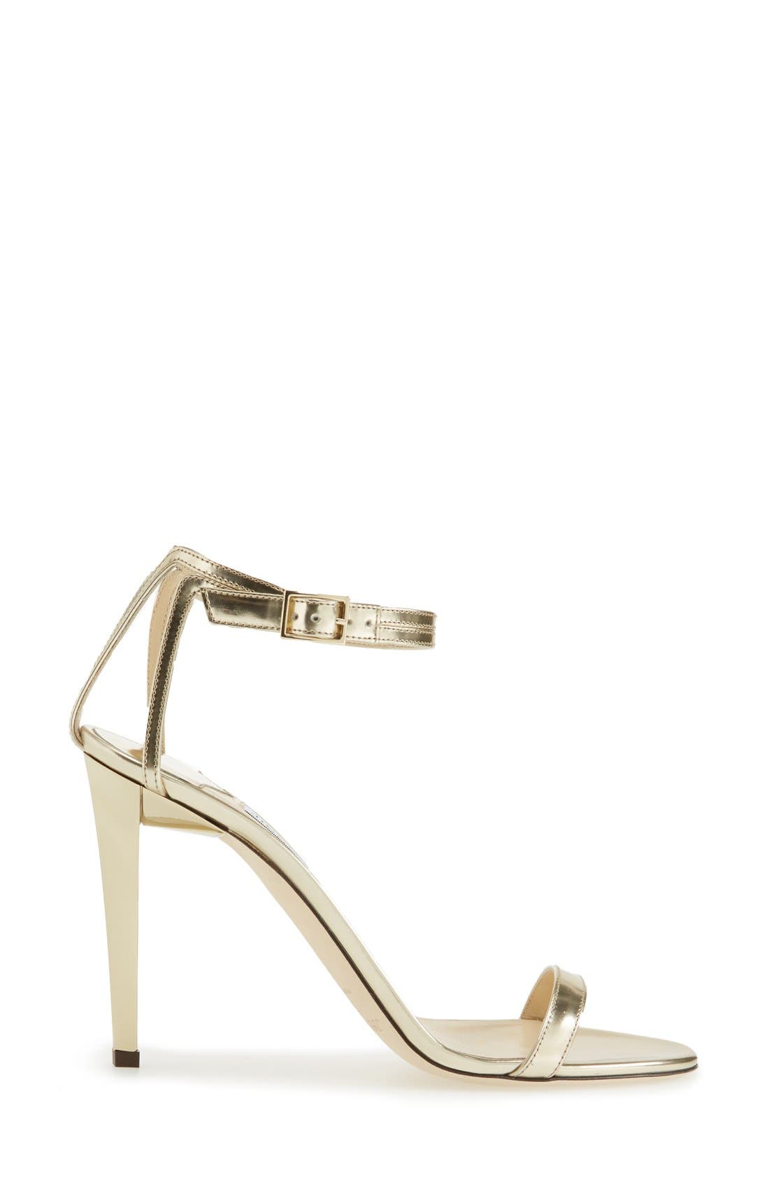 'Daisy' Sandal, Alternate, color, CHAMPAGNE MIRROR LEATHER
