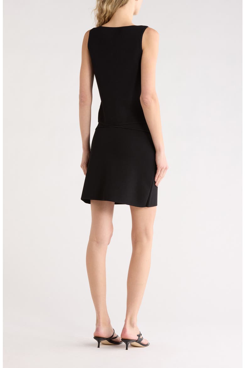 Buttoned Tank & Miniskirt Set, Alternate, color, BLACK