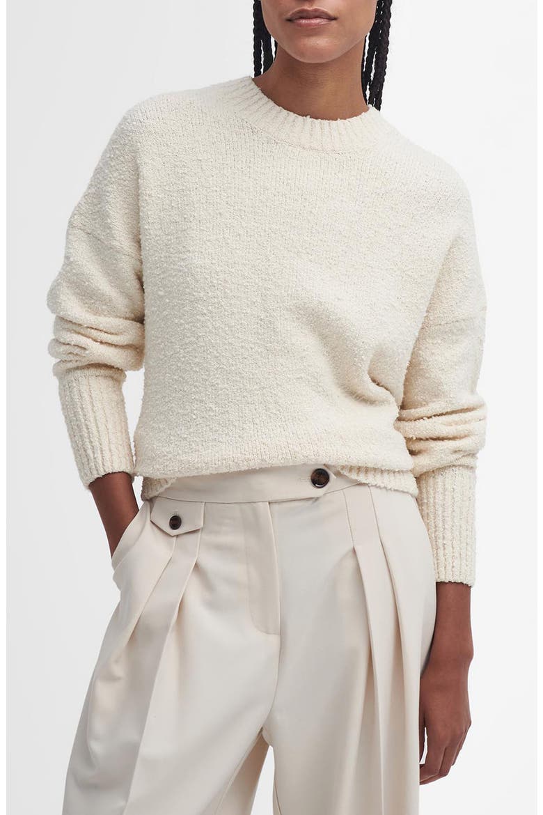 Iris Cotton Blend Bouclé Sweater, Main, color, ECRU BEIGE