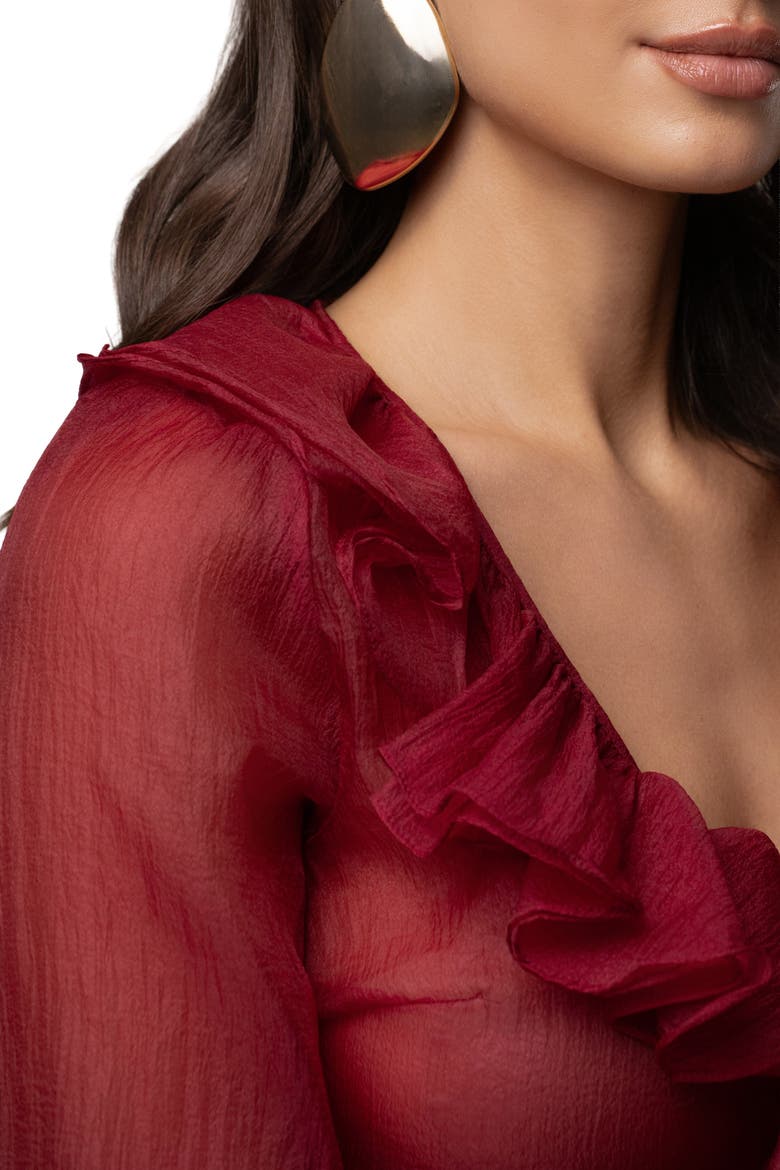 Delilah Ruffled Top, Alternate, color, Berry