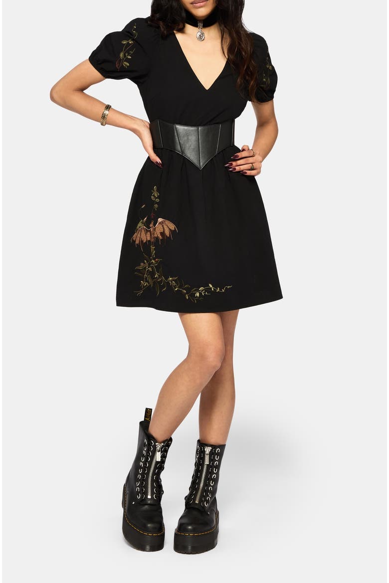 Orena Bat Mini Dress, Main, color, Black