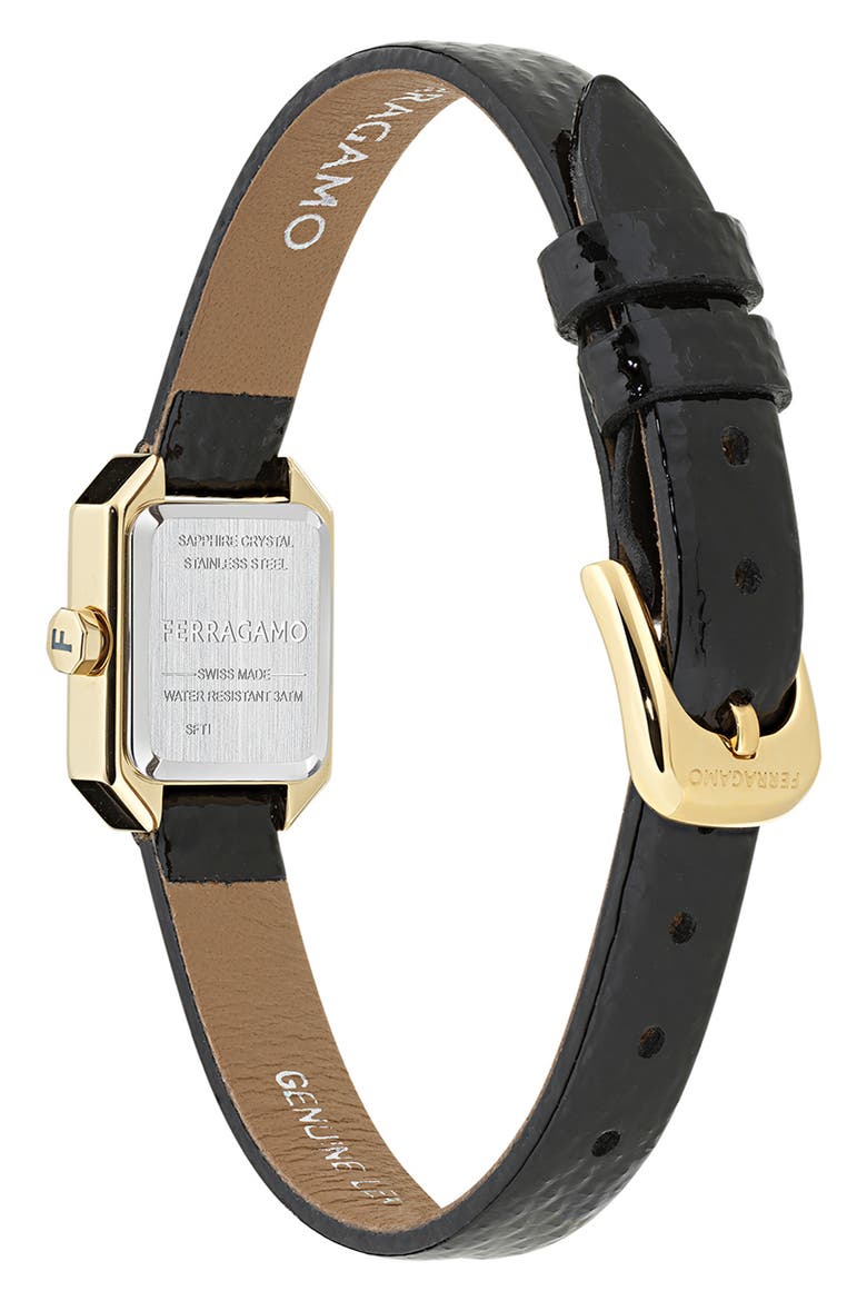 Crystal Petite Leather Strap Watch, 15mm x 20mm, Alternate, color, IP YELLOW GOLD