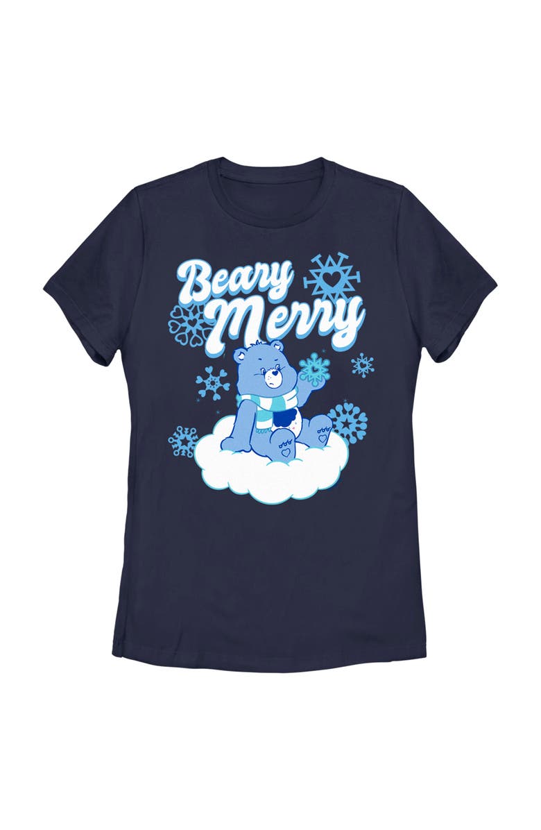 Care Bears Women's Care Bears Christmas Grumpy Bear Beary Merry  Graphic T-Shirt, Main, color, Navy Blue