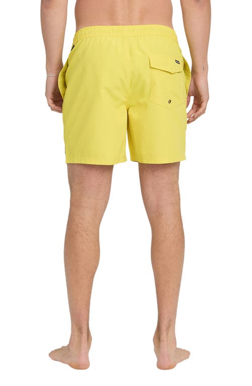 Quiksilver Everyday Solid Volley Swim Trunks In Brown