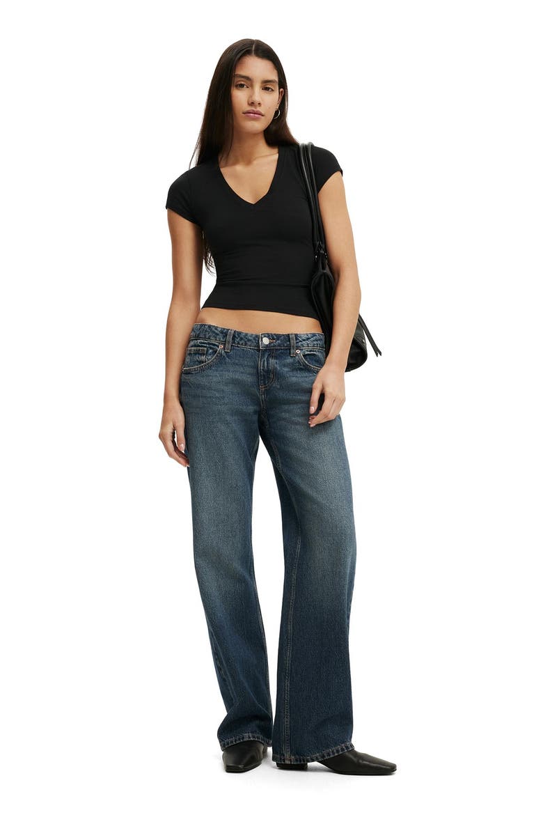 Women's All Day Deep V Ss Tee, Alternate, color, Black