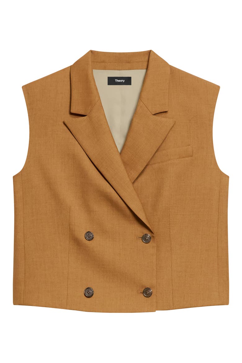 Double Breasted Crop Vest, Alternate, color, COPPER