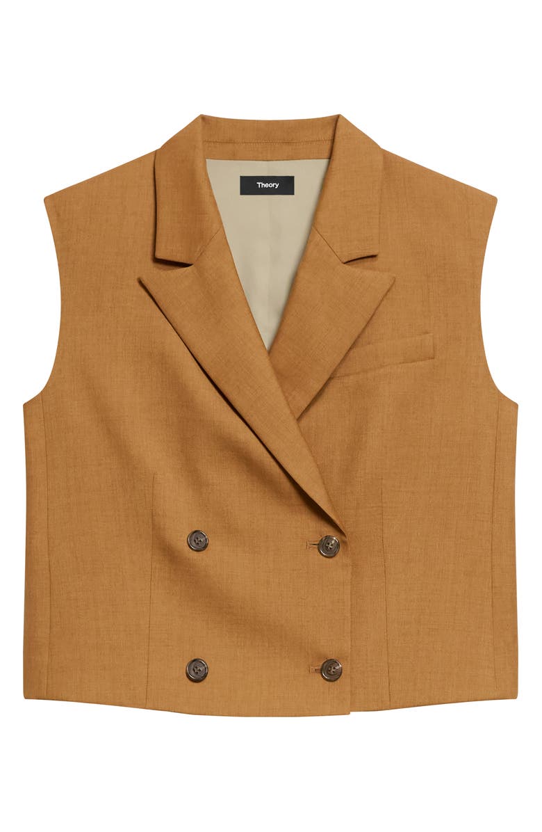 Theory Double Breasted Crop Vest, Alternate, color, Copper